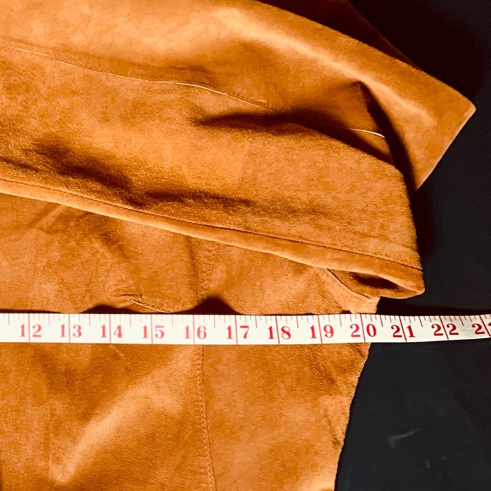 Brandon Thomas Brown Suede Leather Jacket Womens Large Button Up Collared Y2K - Picture 7 of 11